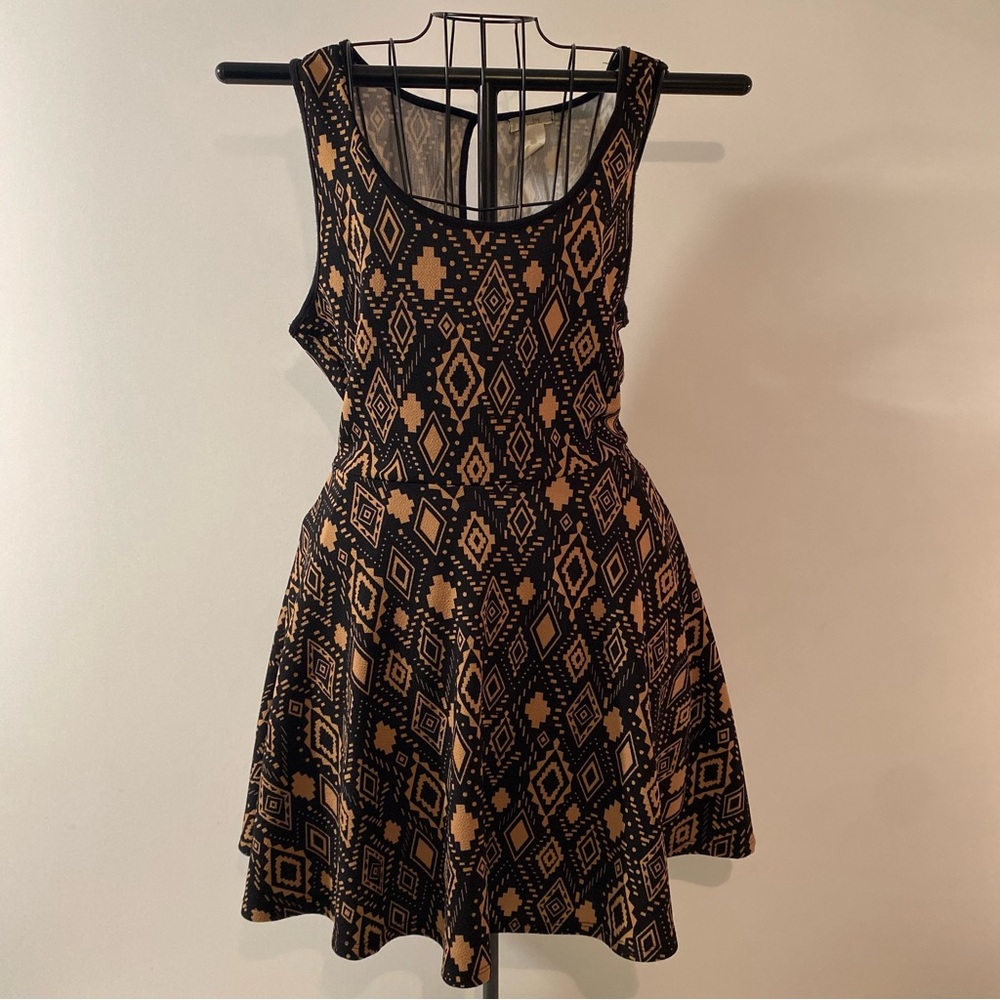Mandy K Geometric Print Sleeveless Full Skirt